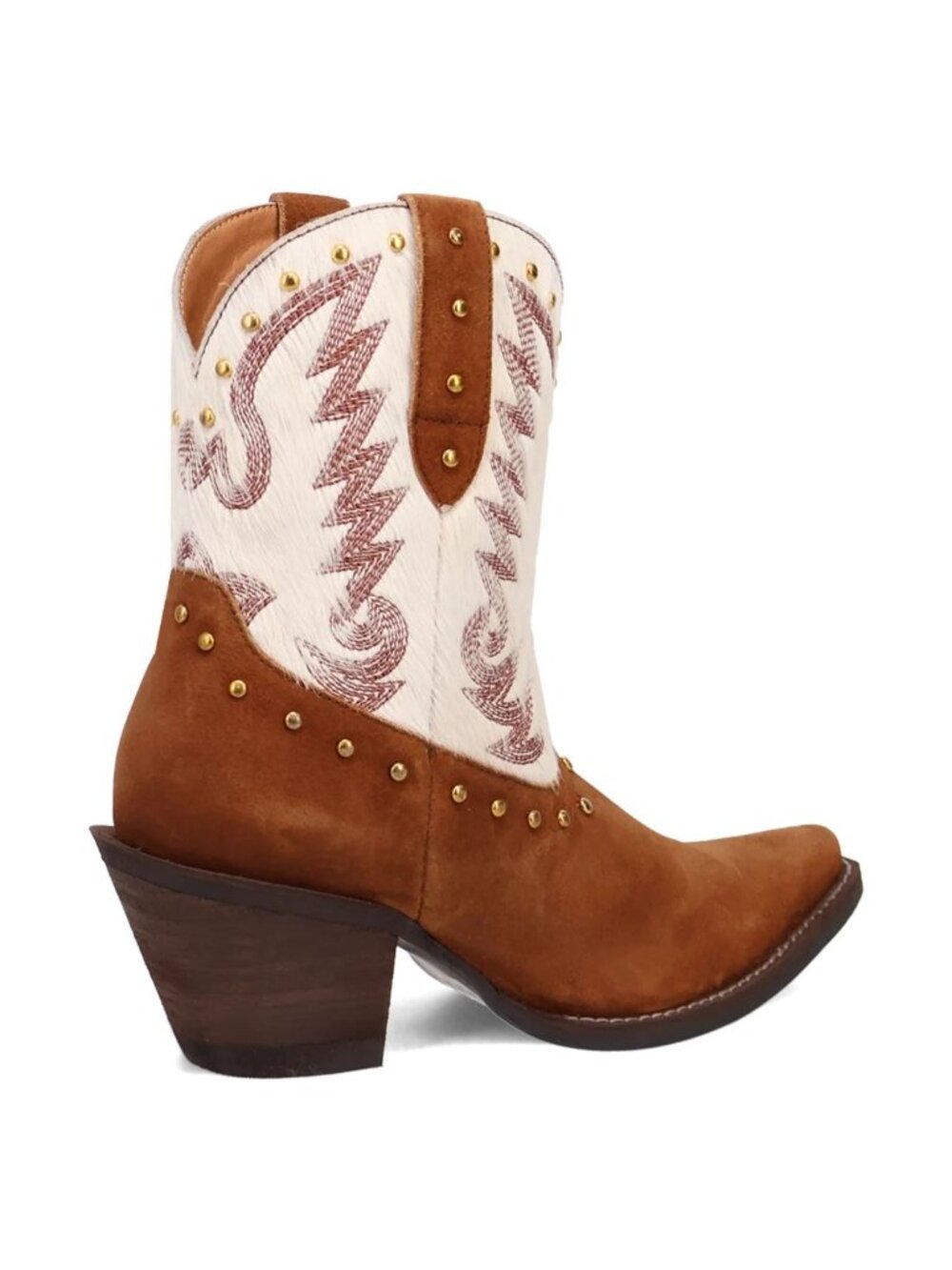Dingo Ladies Rodeo Queen Suede/ Hair On Brown Booties DI2222-BN - Picture 4 of 7
